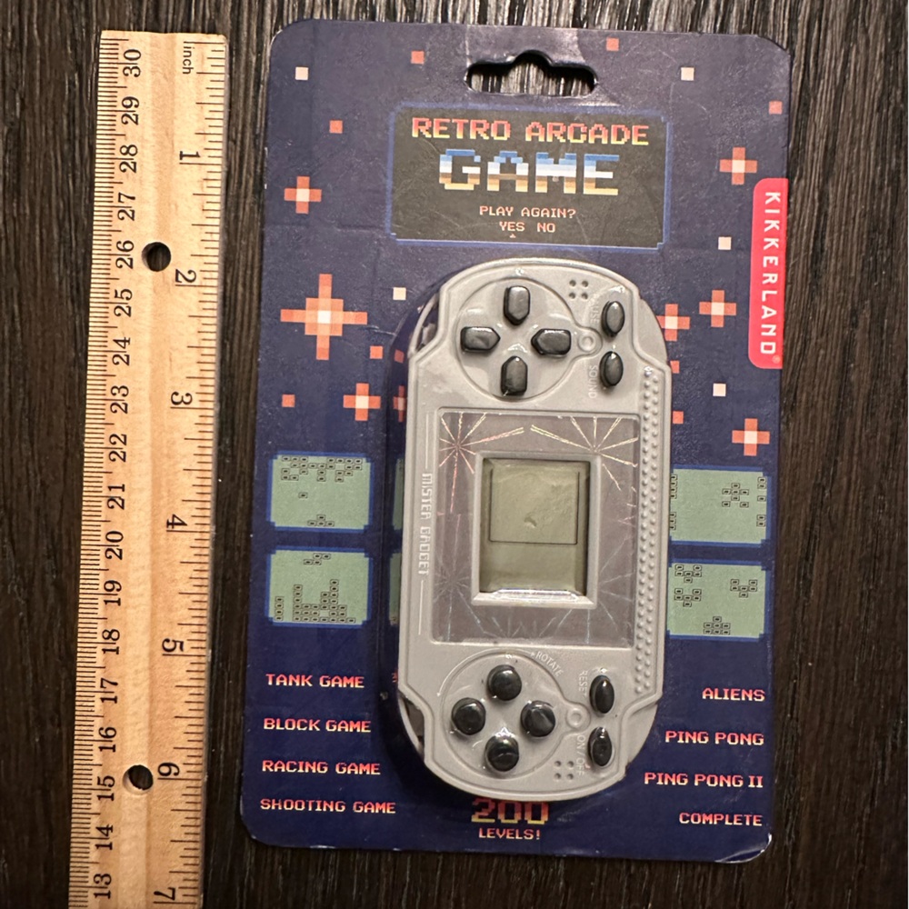 Kikkerland Retro Arcade Handheld Console - Gray